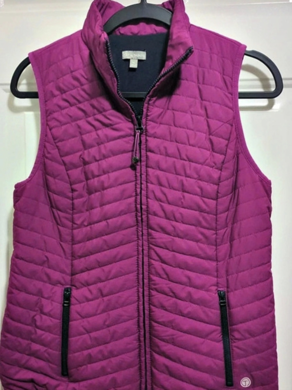Talbots Quilted Vest in Fuschia Size Small Petite Like New